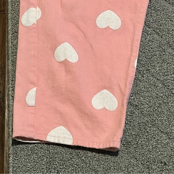 Shein Jeans Womens 4XL Pink High Waisted Hearts Denim Cotton Straight Leg - Picture 6 of 9